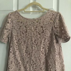 LOFT Lace Light Pink Shirt